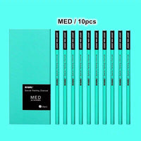 NYONI 10PCS Bold Hard/Medium/Soft/14B Charcoal Sketch Pencils Professional Carbon Pencil For Sketching Drawing Tool Art Supplies