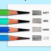 NYONI 10PCS Bold Hard/Medium/Soft/14B Charcoal Sketch Pencils Professional Carbon Pencil For Sketching Drawing Tool Art Supplies