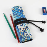 New 36/48/72Holes Pencil Bag Canvas Wrap Roll Up Pencil Case Student Stationery Supplies Pen Storage Bag Gift