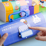 New Cute Three Layers Password lock Pencil Case Large Capacity Multi-function Stationery Box For School Students Art Supplies