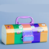 New Cute Three Layers Password lock Pencil Case Large Capacity Multi-function Stationery Box For School Students Art Supplies