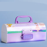 New Cute Three Layers Password lock Pencil Case Large Capacity Multi-function Stationery Box For School Students Art Supplies