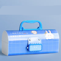 New Cute Three Layers Password lock Pencil Case Large Capacity Multi-function Stationery Box For School Students Art Supplies