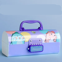 New Cute Three Layers Password lock Pencil Case Large Capacity Multi-function Stationery Box For School Students Art Supplies