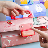 New Cute Three Layers Password lock Pencil Case Large Capacity Multi-function Stationery Box For School Students Art Supplies