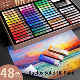 AOOKMIYA O pigmento contínuo 24 da pintura a óleo de kuelox/36/48 cores requintadamente artístico pastéis oleosos solúveis em água para coçar