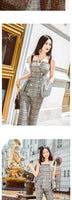 AOOKDRESS summer fashion plaid suit new fashion double-breasted camisole vest trousers two-piece suit