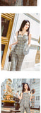 AOOKDRESS summer fashion plaid suit new fashion double-breasted camisole vest trousers two-piece suit