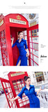 AOOKDRESS summer fashion electro-optic blue shirt skirt new temperament slim split hip dress dress long skirt