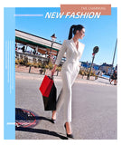 spring OL professional nine-point sleeve jumpsuit women 2021 new temperament waist slim white jumpsuit