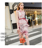 AOOKDRESS 2021 summer new Ruffle V-neck Sleeveless Dress Holiday Vintage Print fishtail skirt