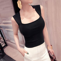 AOOKDRESS Early Autumn Sleeveless Knitted Vest Women's New Temperament Sexy Slim-fit Inner Base Shirt Outer Jacket