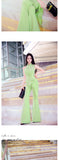 AOOKDRESS ladies wind summer suit tide new irregular neck strapless dress micro bell pants two-piece suit