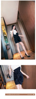 Aookdress spring and summer women's ol suit 2021 new bubble short sleeve shirt high waist big bow skirt two piece set