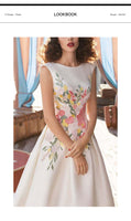 AOOKDRESS white French embroidered dress sleeveless large swing waist thin European station 2021 new summer