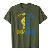 I Stand With Ukraine T-Shirt 支持乌克兰T恤男短袖亚马逊外贸