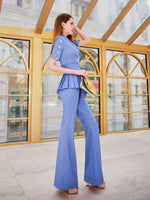 AOOKDRESS summer temperament professional pants set new short-sleeved suit collared trousers two-piece set