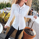 AOOKDRESS spring new professional wear temperament all-match fashion slim slim white shirt long-sleeved shirt women