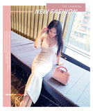 AOOKDRESS dress long new fashion sleeveless slim knee-length bottoming knit skirt