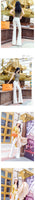 AOOKDRESS micro-pants children's summer new high-waisted women's trousers slim and slim white thin flared trousers