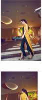 Aookdress summer celebrity style women's new fashion cardigan double breasted sleeveless over the knee vest long skirt