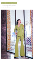 AOOKDRESS Spring OL formal suit 2021 new mint green pleated waist small suit and micro flared pants two-piece suit