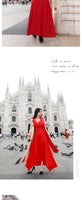 AOOKDRESS early spring strap dress long new fashion V-neck sleeveless waist slim annual dress