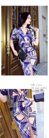 AOOKDRESS Summer Sexy Short Sleeve Dress New Fashion Printed Pleated Waist Waist Skirt