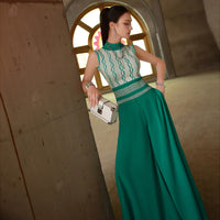 AOOKDRESS summer temperament leisure goddess fan suit new sleeveless knit top fashion skirt two-piece suit