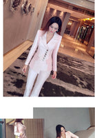 AOOKDRESS spring new style OL color matching slim single-breasted blazer two-piece suit