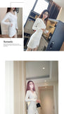 AOOKDRESS new women's spring white tight-fitting waist one-piece dress temperament long-sleeved lapel hip dress