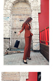 AOOKDRESS spring dress new professional women's pants set sexy off-the-shoulder thin temperament small suit jacket straight pants