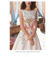 AOOKDRESS white French embroidered dress sleeveless large swing waist thin European station 2021 new summer