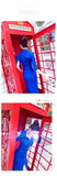 AOOKDRESS summer fashion electro-optic blue shirt skirt new temperament slim split hip dress dress long skirt