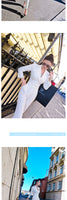 spring OL professional nine-point sleeve jumpsuit women 2021 new temperament waist slim white jumpsuit