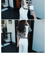 AOOKDRESS spring and summer playful western style suit female lapel long-sleeved jacket flared pants suit two-piece temperament