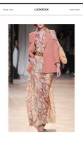 AOOKDRESS European and American catwalk orange suit female Korean printed chiffon dress temperament goddess Spring 2021