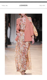 AOOKDRESS European and American catwalk orange suit female Korean printed chiffon dress temperament goddess Spring 2021