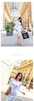 AOOKDRESS autumn mid-length dress new solid color long-sleeved slim slim sexy base knitted skirt