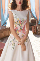 AOOKDRESS white French embroidered dress sleeveless large swing waist thin European station 2021 new summer