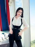 AOOKDRESS  spring women's three-piece fashion OL suit 2021 new temperament white shirt vest flared pants