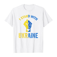 I Stand With Ukraine T-Shirt 支持乌克兰T恤男短袖亚马逊外贸