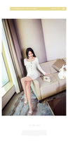 AOOKDRESS women's white dress 2021 new spring dress temperament slim sexy slim long-sleeved dress