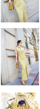 AOOKDRESS summer sexy V-neck ribbon dress cover belly new temperament sleeveless open fork long skirt in the long