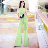 AOOKDRESS ladies wind summer suit tide new irregular neck strapless dress micro bell pants two-piece suit