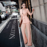 AOOKDRESS New Spring/Summer Women's Small Suit Set Stylish Suit Falling Wide-Legged Pants Show Slim Two-Piece Set