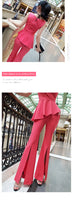 AOOKDRESS sexy ladies wind suit summer new irregular suspender jacket split casual pants two-piece suit