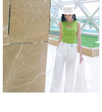 AOOKDRESS fashion set new summer sleeveless small suit jacket micro horn trousers two-piece set