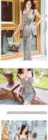 AOOKDRESS summer fashion plaid suit new fashion double-breasted camisole vest trousers two-piece suit