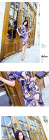 AOOKDRESS Summer Sexy Short Sleeve Dress New Fashion Printed Pleated Waist Waist Skirt